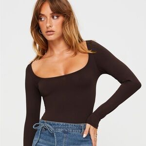 NWT! Princess Polly Ellery Bodysuit in Brown